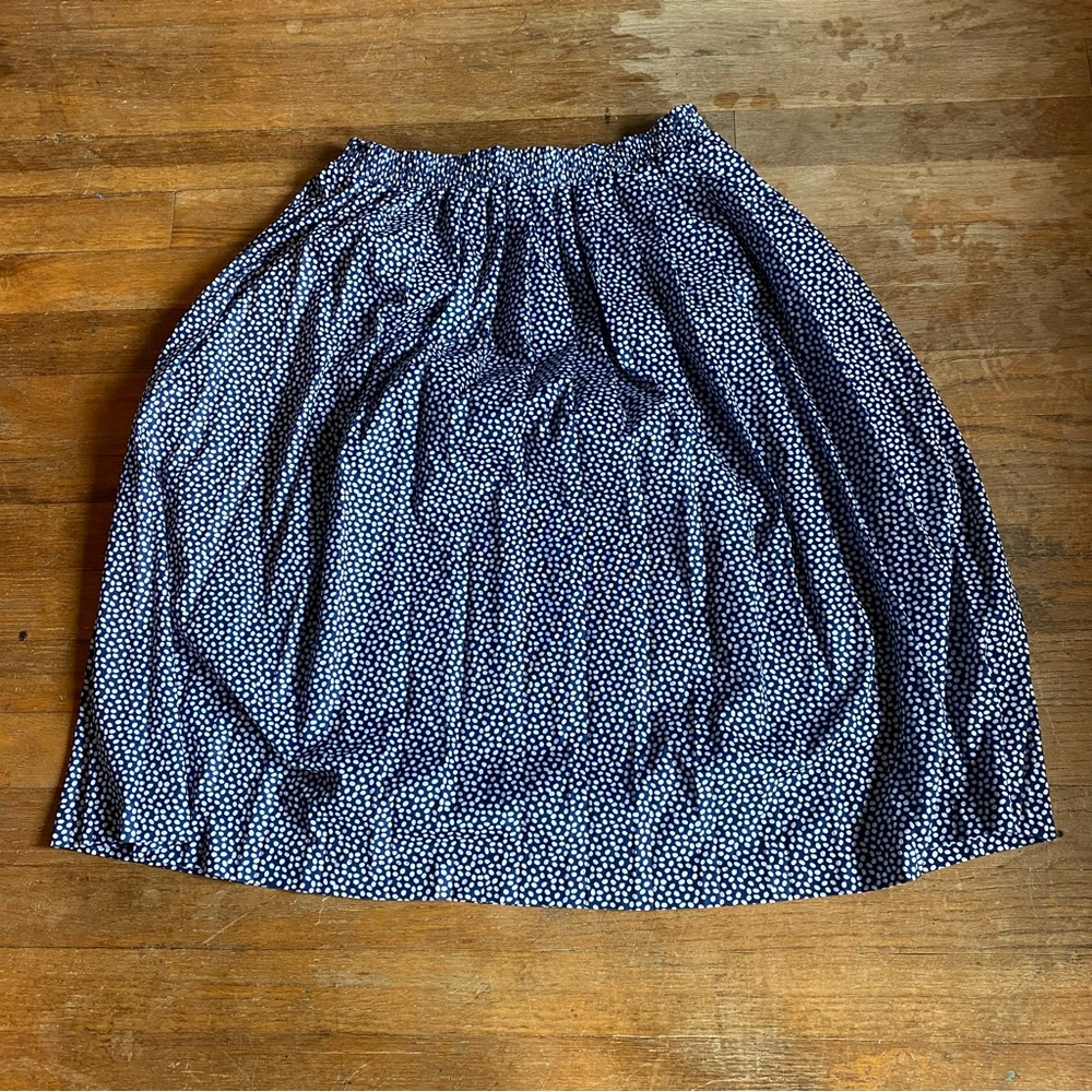 90s Vintage Midi Skirt Elastic Waistband